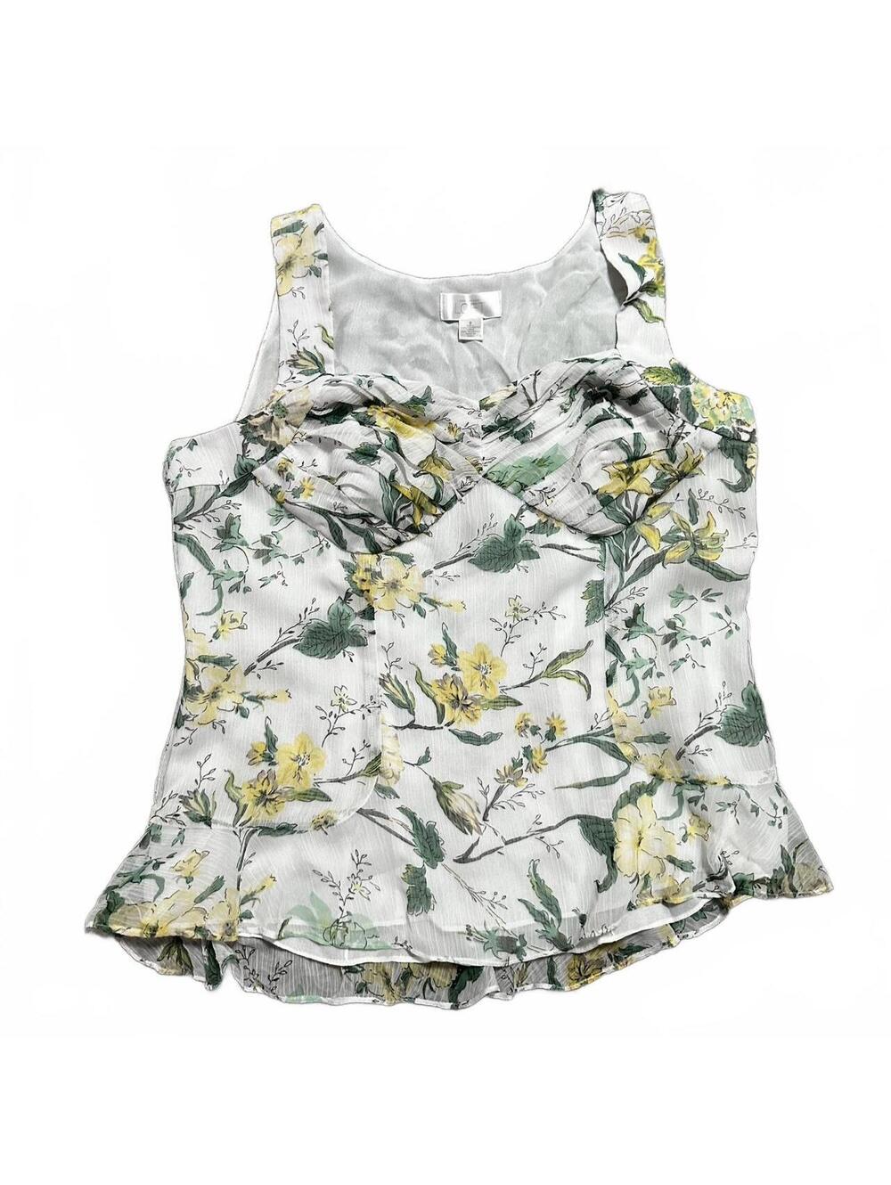 Loft Babydoll Floral Print Fairycore Blouse Size M
